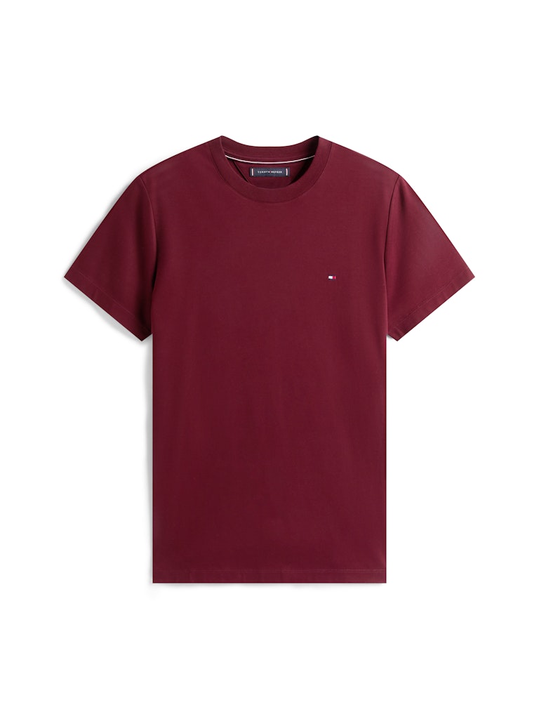 Tommy Hilfiger Erkek O Yaka Bayraklı Bordo T-Shirt
