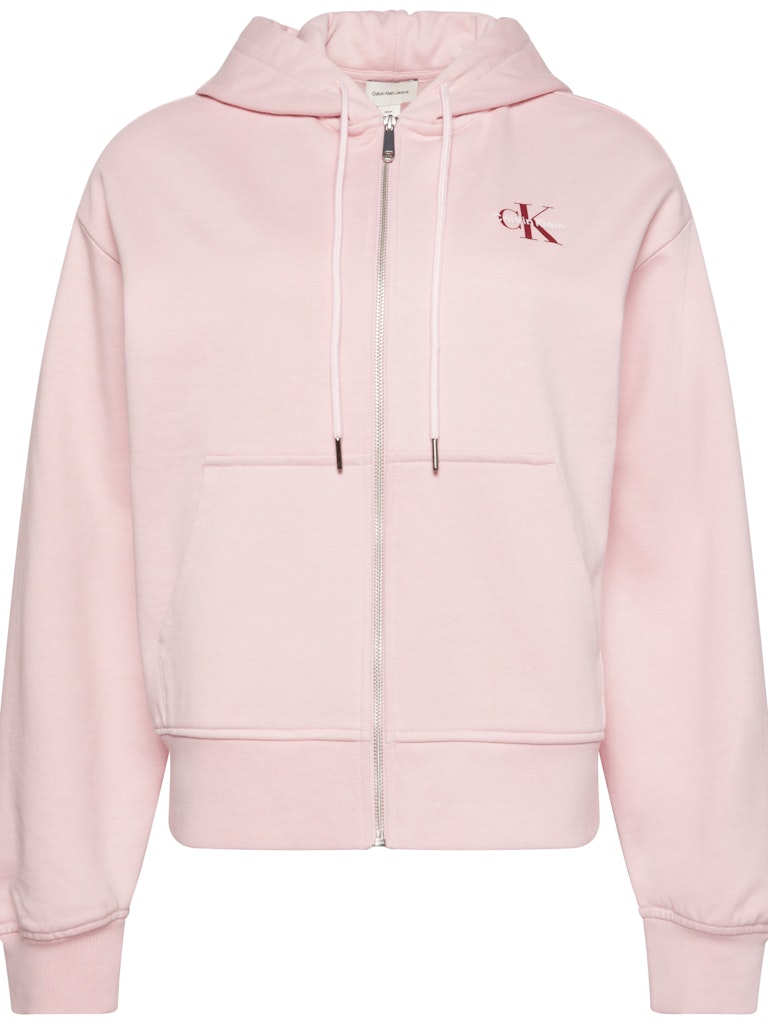 Calvin Klein Kadın Pembe  Tam Fermuarlı Kapşonlu Sweatshirt