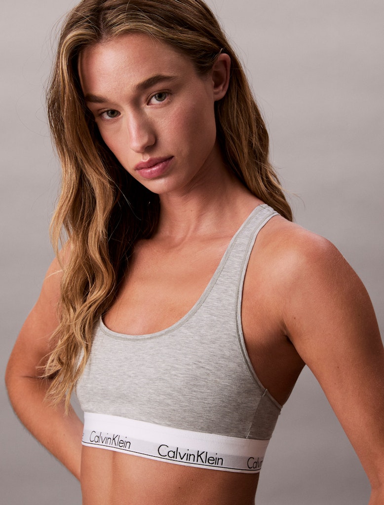 Calvin Klein Kadın Gri Pamuk Spor  Sütyen