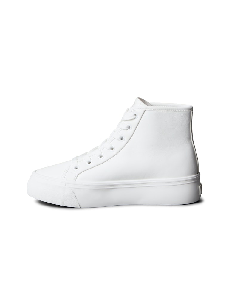 Calvin Klein Kadın Beyaz Deri Kısa Taban Yarım Boğazlı Sneakers