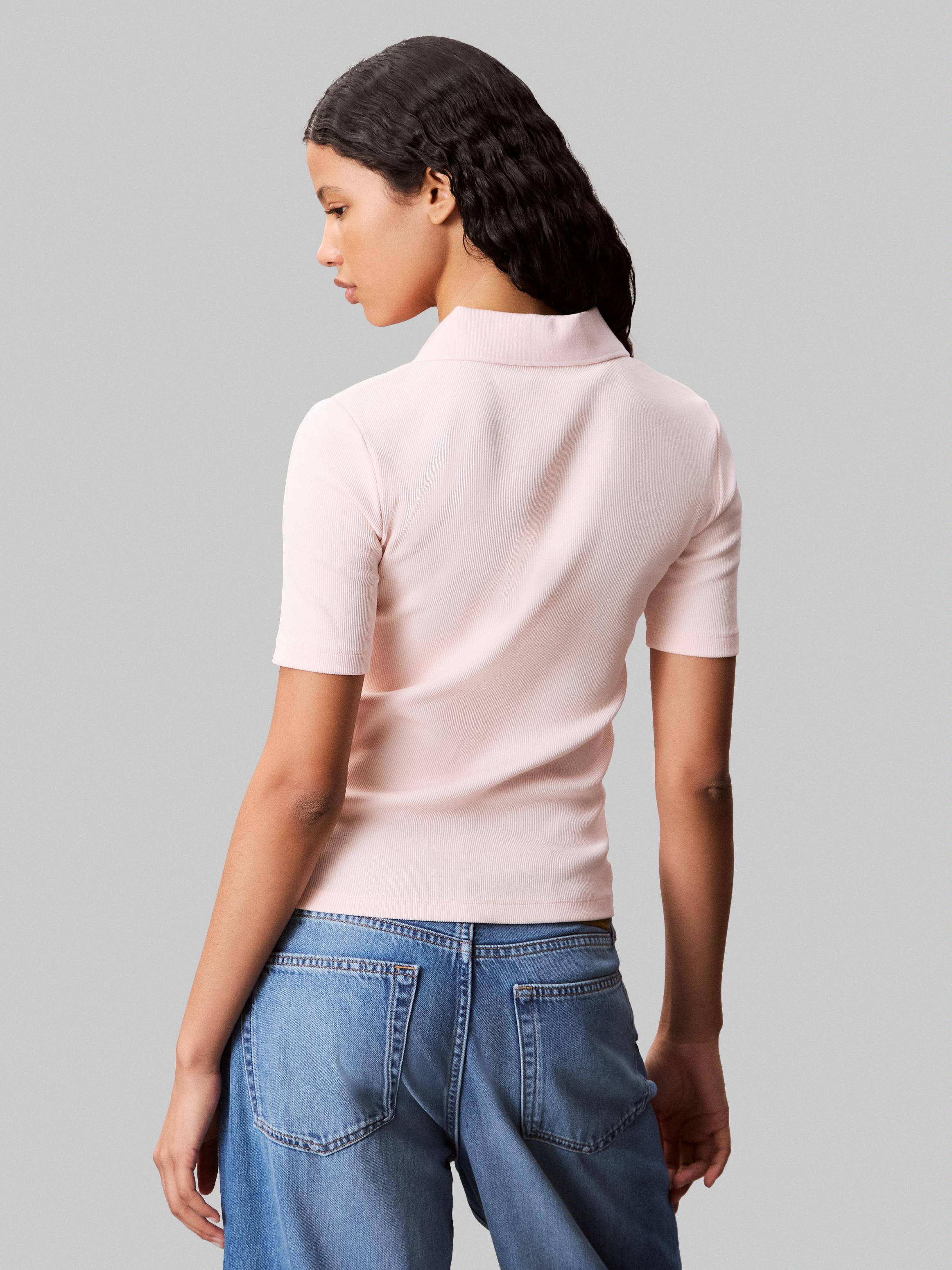 Calvin Klein Kadın Pempe Düğmeli Polo Yaka T Shirt