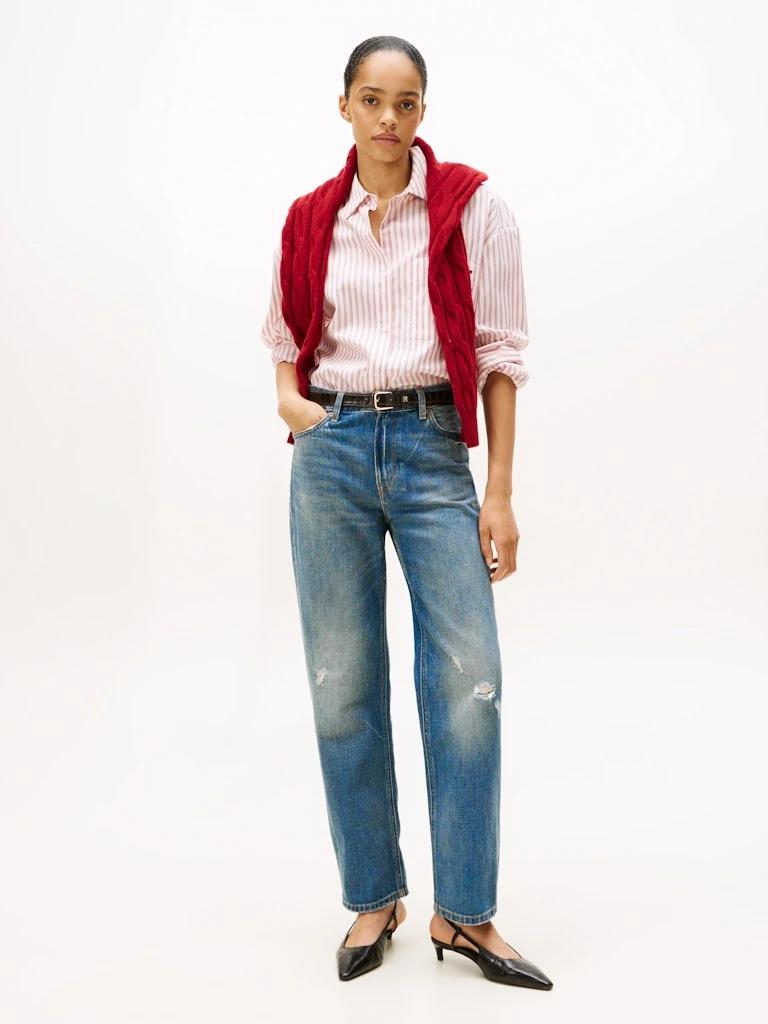 Tommy Hilfiger Kadın Pembe Uzun Kollu Gömlek