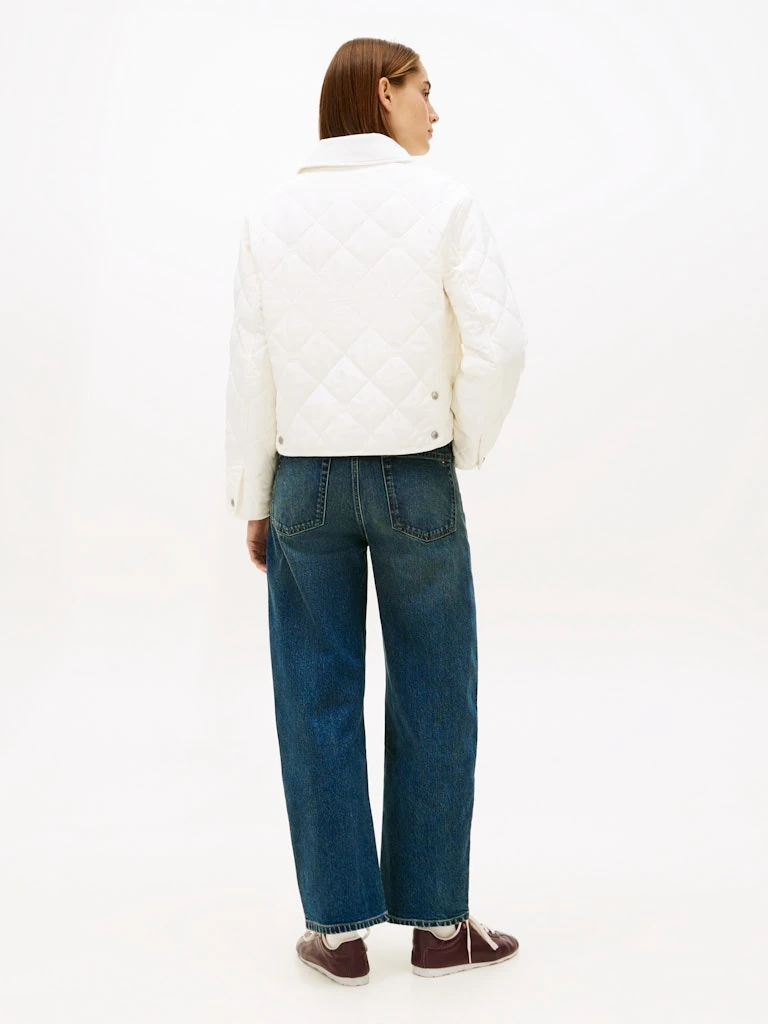 Tommy Hilfiger Kadın Beyaz Padded Mont