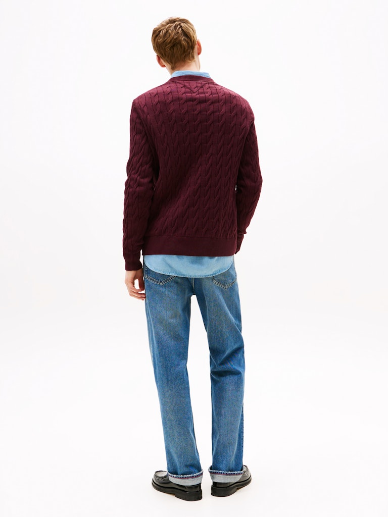 Tommy Hilfiger Erkek Bordo  O Yaka  Triko