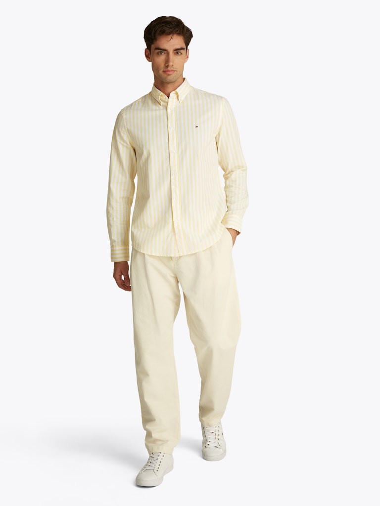 Tommy Hilfiger Poplin Sarı Erkek Uzun Kollu Gömlek - MW0MW391590FP
