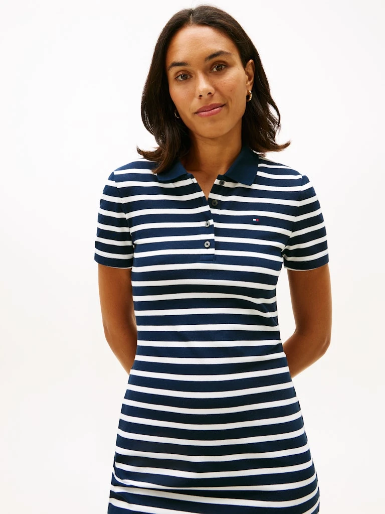 Tommy Hilfiger Kadın Lacivert Polo Yaka Elbise