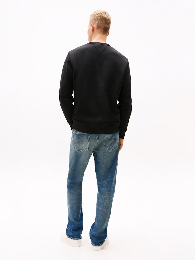 Tommy Hilfiger Erkek Logolu Siyah Sweatshirt