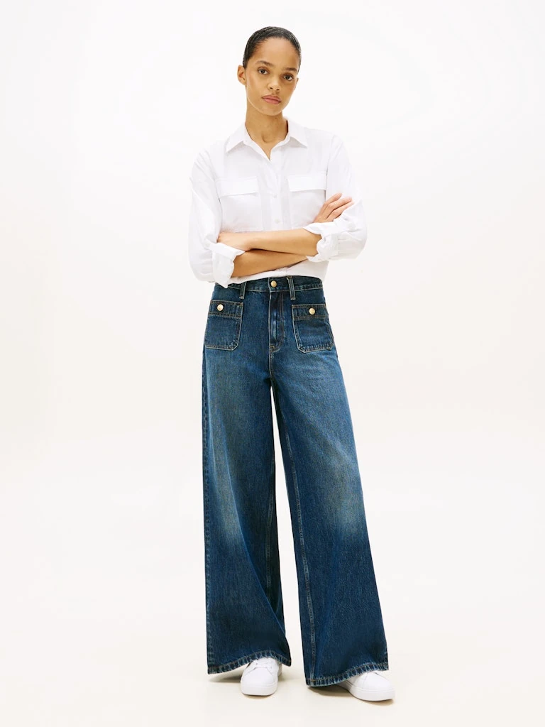 Tommy Hilfiger Kadın Beyaz Deri Kısa Taban Klasik Sneakers