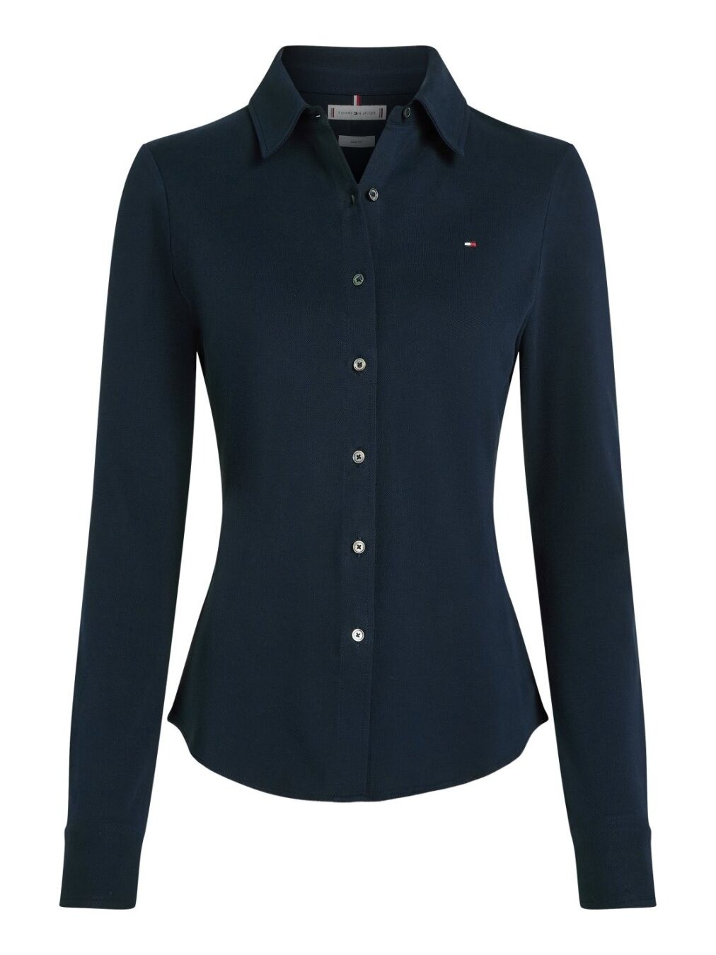 Tommy Hilfiger Kadın Lacivert Dar Kesim Gömlek - WW0WW43528C1G