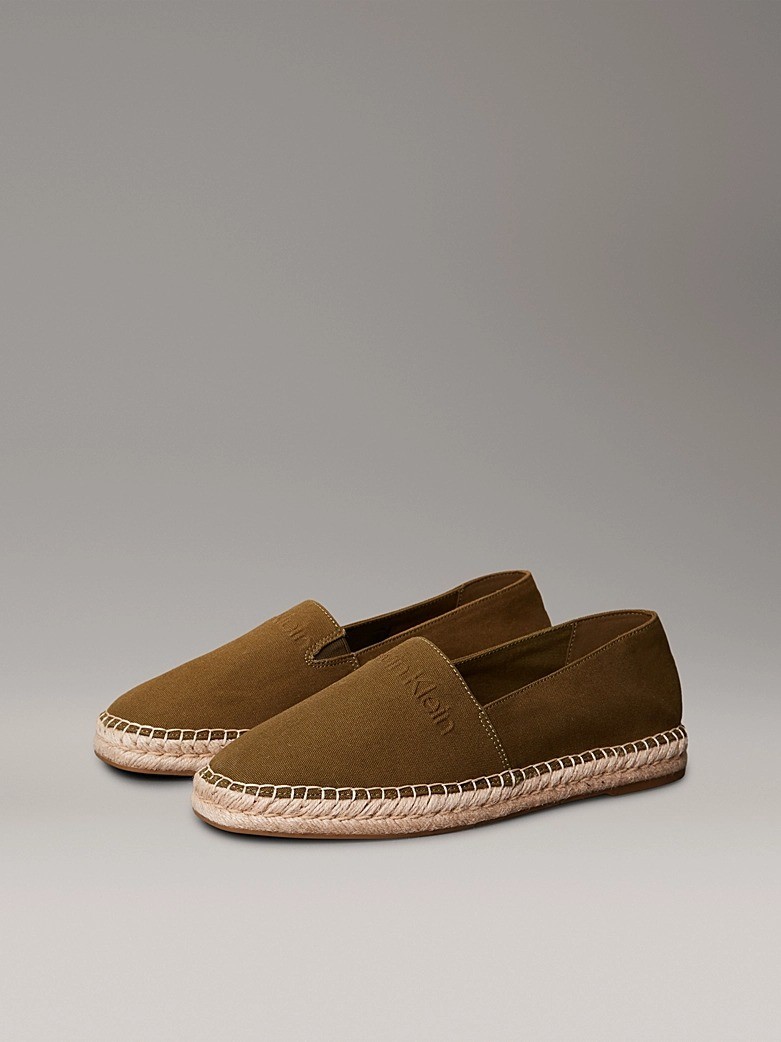 Calvin Klein Pamuk Haki Erkek Espadril Ayakkabı - HM0HM01808LEO