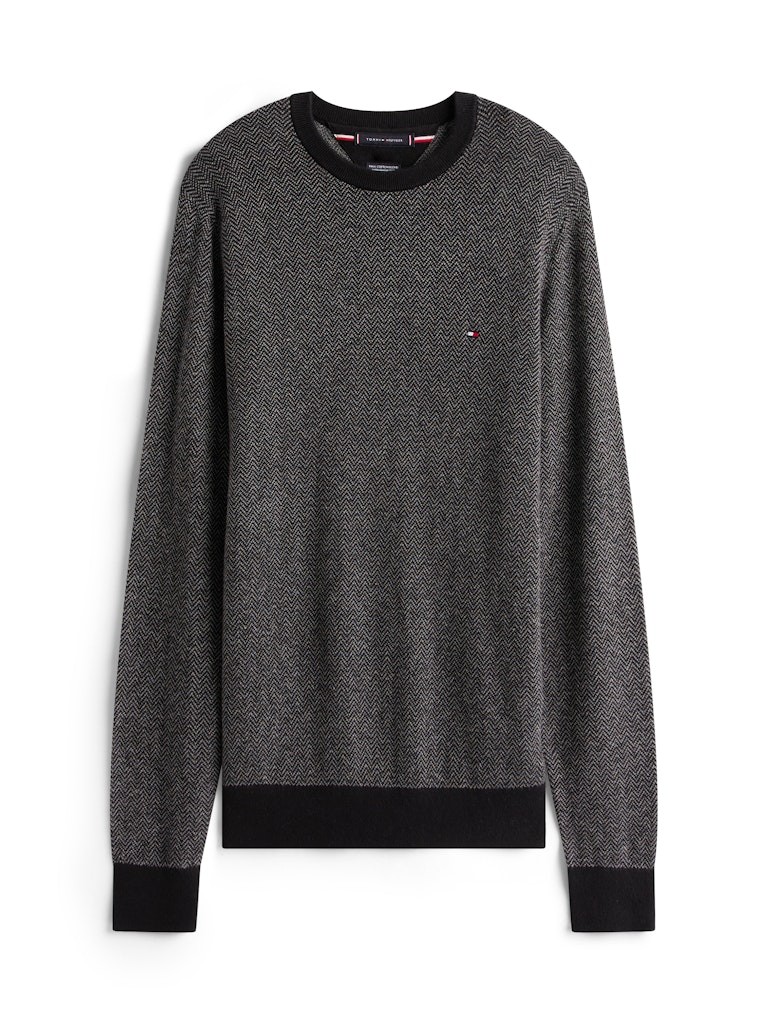 Tommy Hilfiger Erkek Gri O Yaka Triko