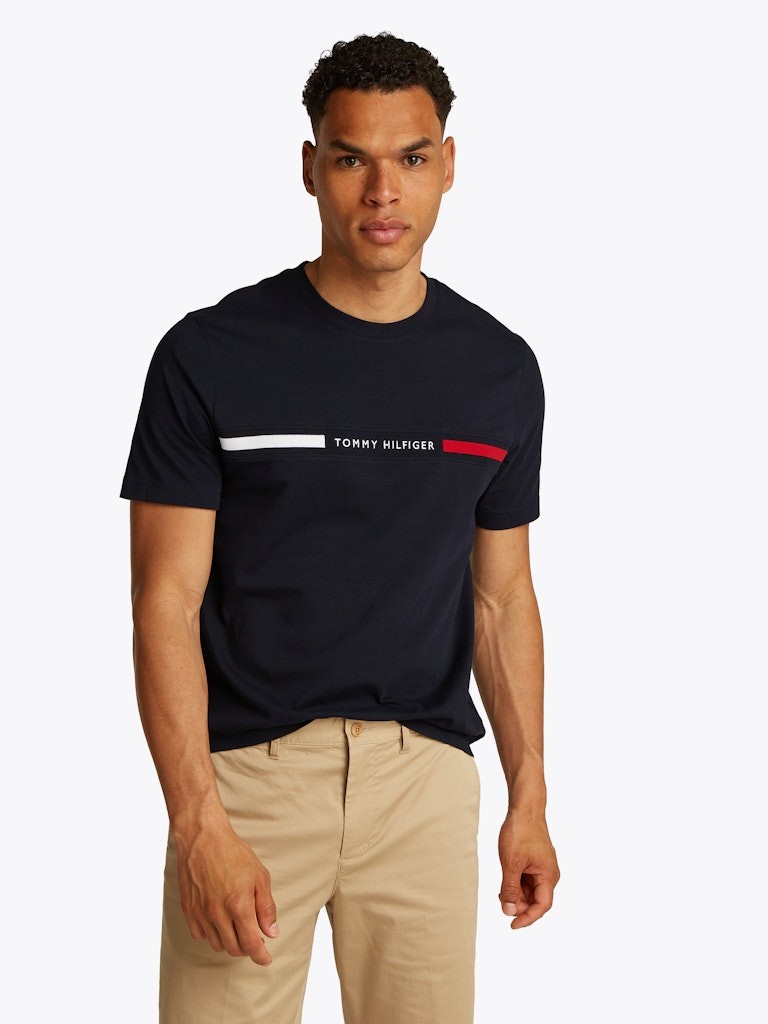 Tommy Hilfiger Rejeneratif Pamuk Lacivert Erkek Kısa Kollu T-Shirt - MW0MW36498DW5