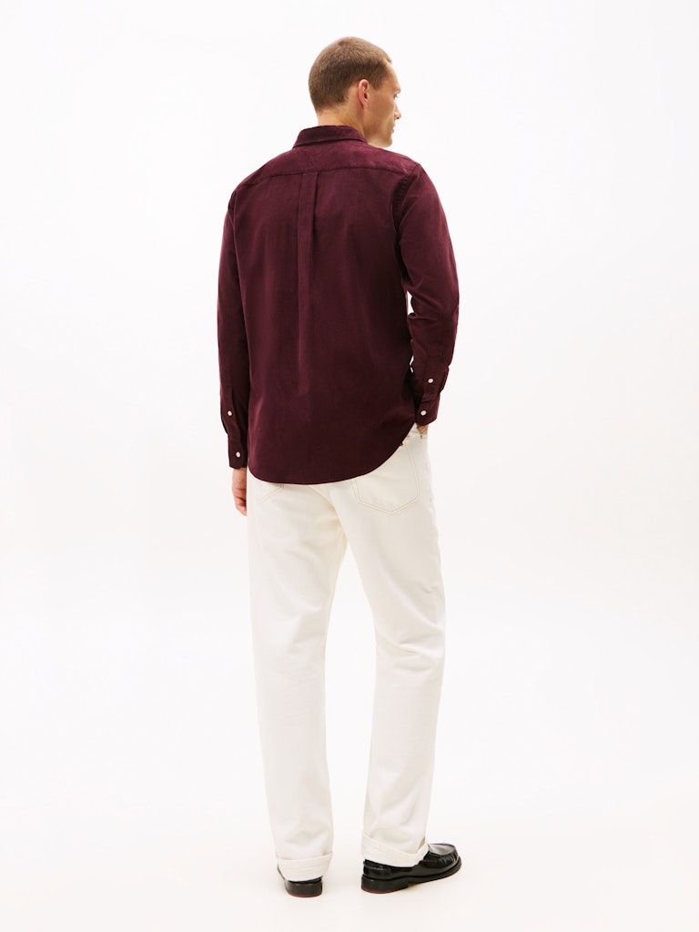 Tommy Hilfiger Erkek Normal Kesim Bordo Gömlek
