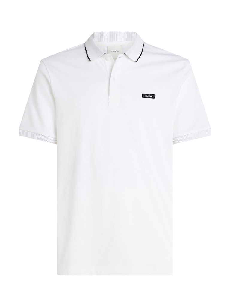 Calvin Klein Organik Pamuk Beyaz Erkek Kısa Kollu Düğmeli Polo Yaka T-Shirt - K10K114141YAF