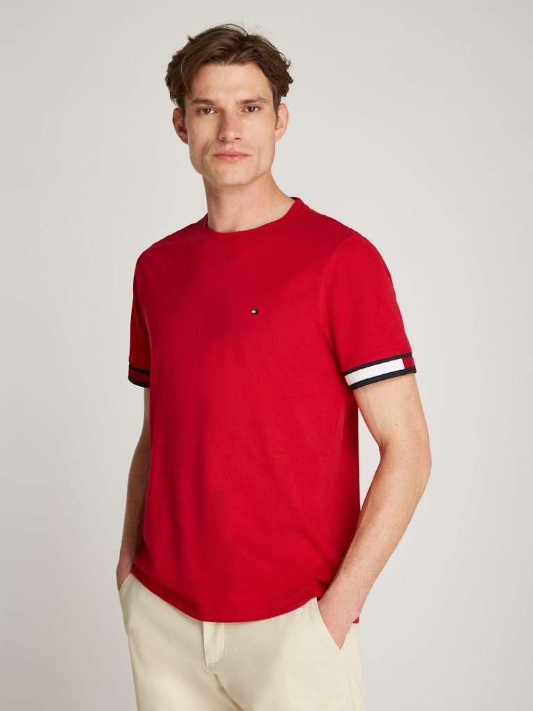 Tommy Hilfiger Pamuk Kırmızı Erkek Kısa Kollu T-Shirt