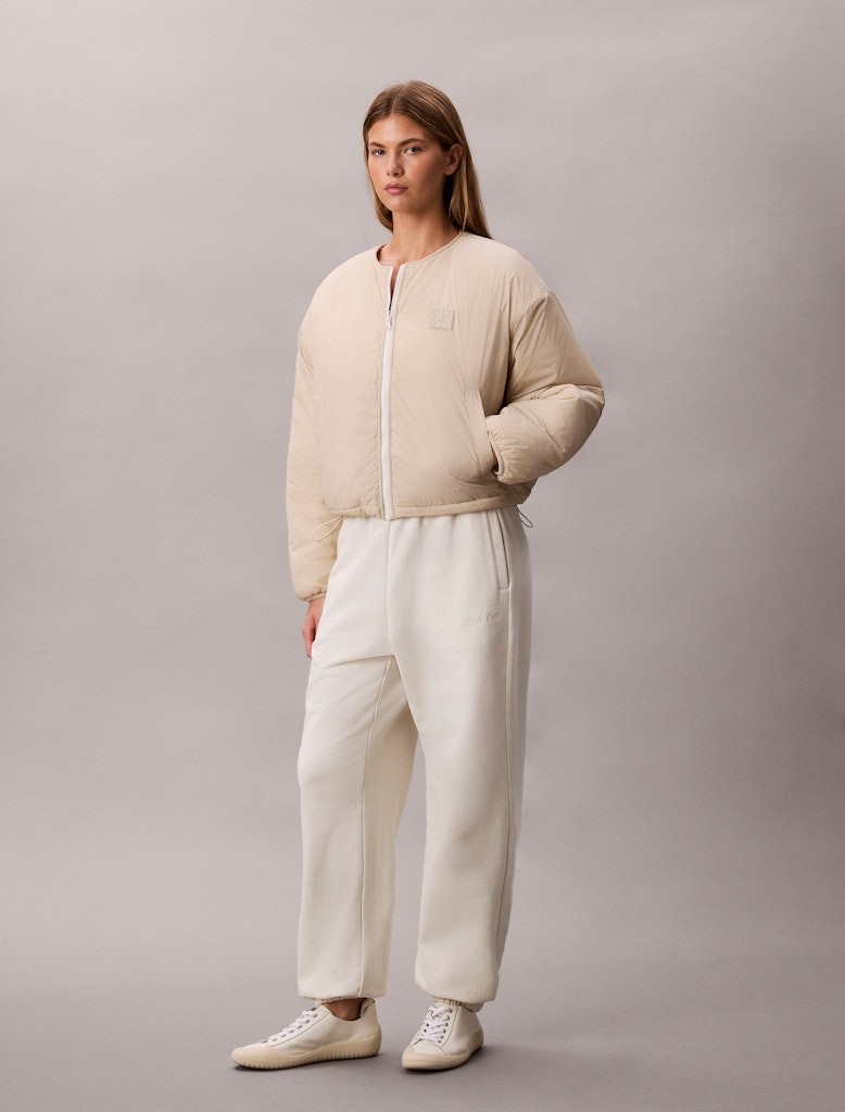 Calvin Klein Kadın Bej Kapitone Mont