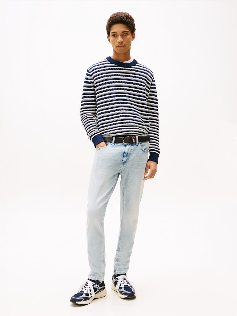 Tommy Hilfiger Erkek Mavi Tapered Kesim Austin Jean Pantolon