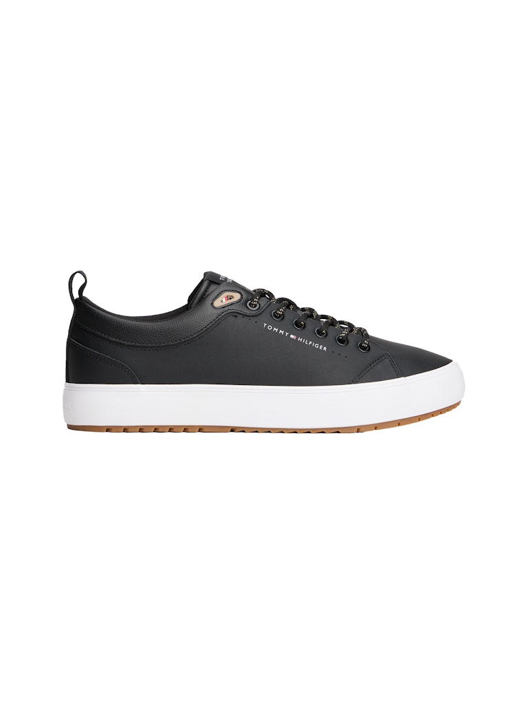 Tommy Hilfiger Erkek Siyah Kısa Taban Sneakers