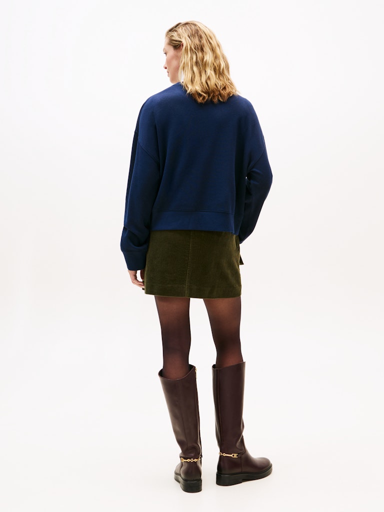 Tommy Hilfiger Kadın Lacivert O Yaka Sweatshirt