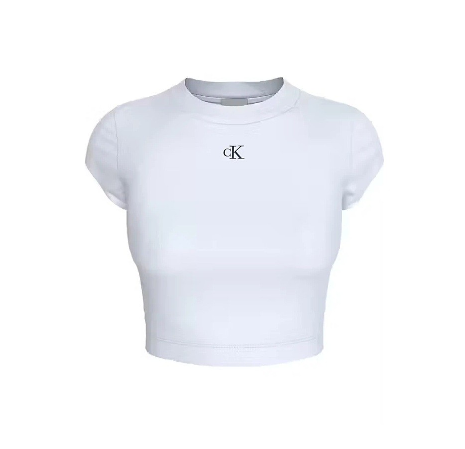 Calvin Klein Kadın Beyaz O Yaka Baby T Shirt