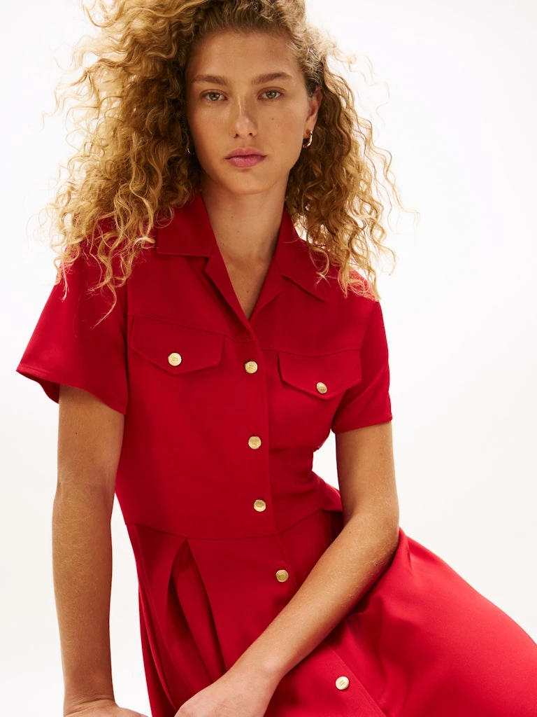 Tommy Hilfiger Kadın Kırmızı Elbise