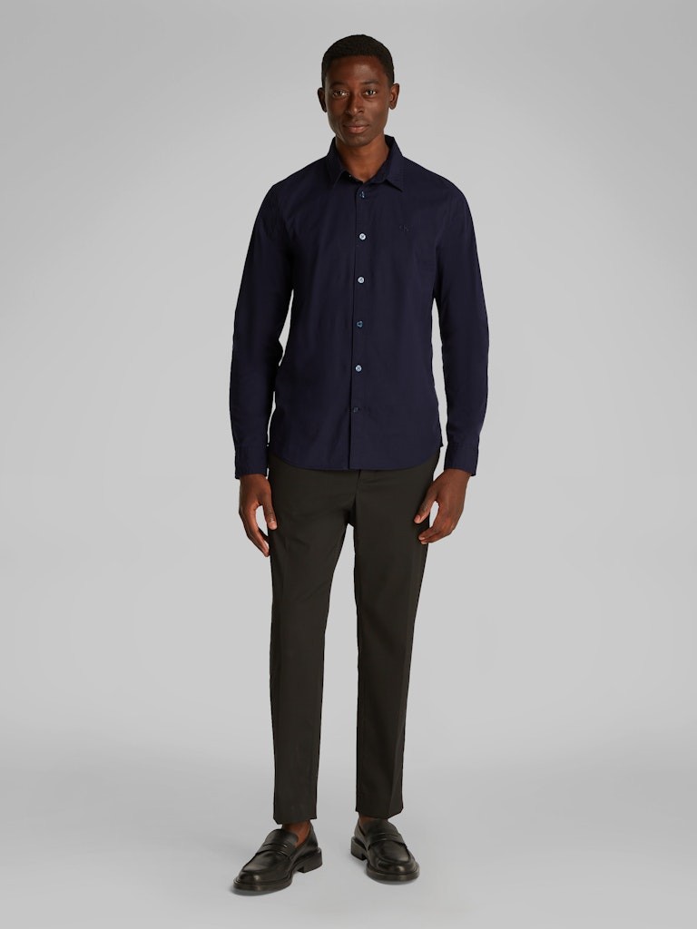 Calvin Klein Pamuk Lacivert Erkek Uzun Kollu Gömlek - J30J324614CHW