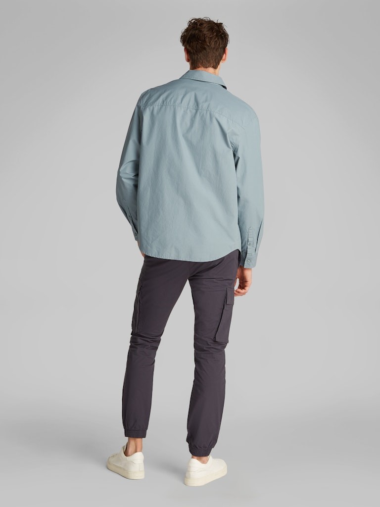 Calvin Klein Poplin Gri Erkek Uzun Kollu Gömlek - J30J326721PC2