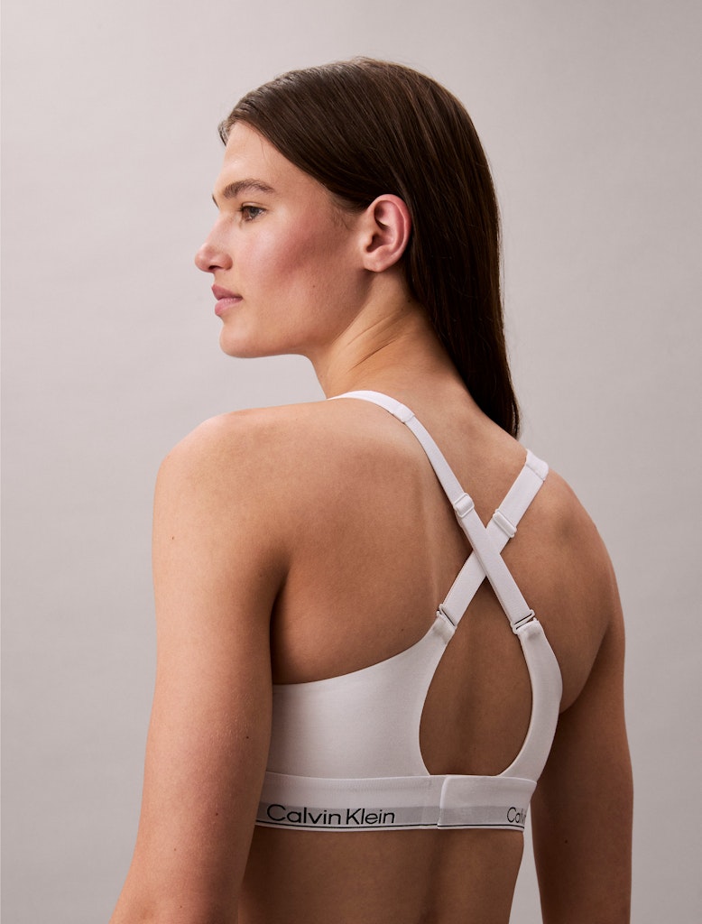 Calvin Klein Kadın Beyaz Pamuk Spor  Sütyen