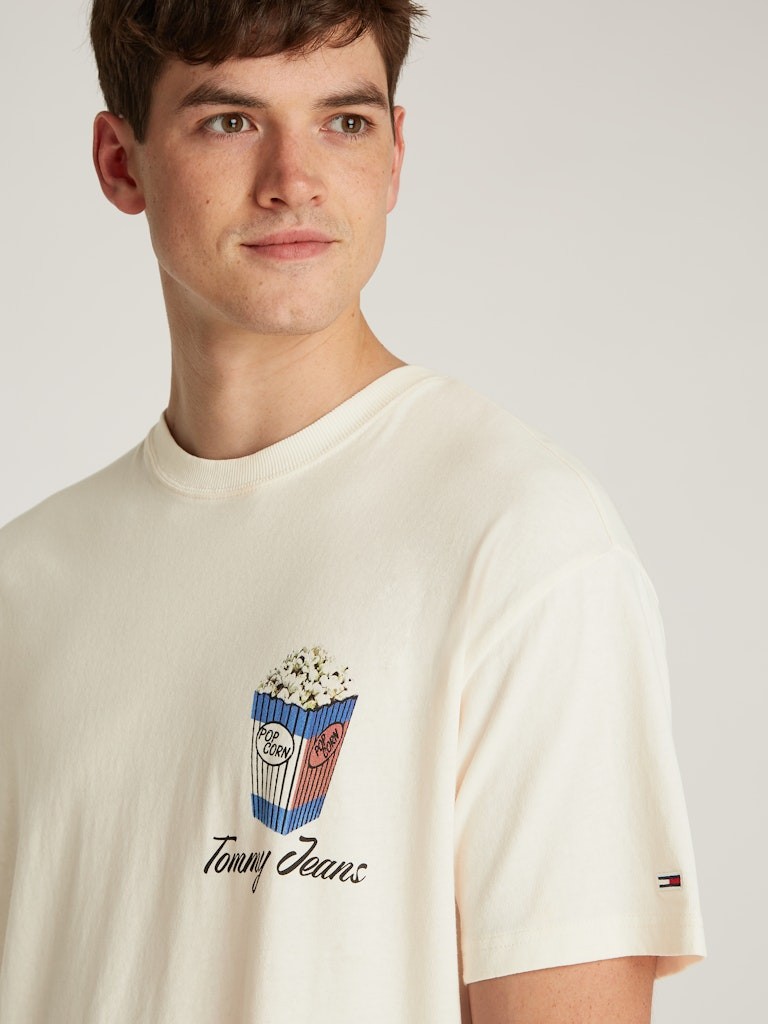 Tommy Hilfiger Pamuk Beyaz Erkek Kısa Kollu T-Shirt - DM0DM20352YBH
