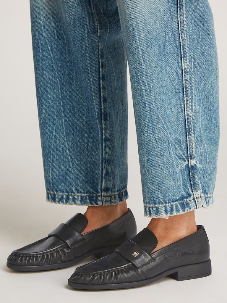 Tommy Hilfiger Soft Nappa Pleated Toe Kadın Siyah Günlük Ayakkabı - FW0FW08362BDS