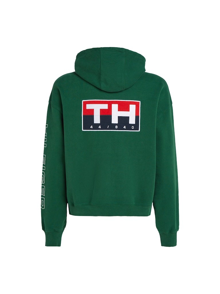Tommy Hilfiger Pamuk Yeşil Erkek Kapşonlu Yelkenci Sweatshirts - MN0MN00019L6K