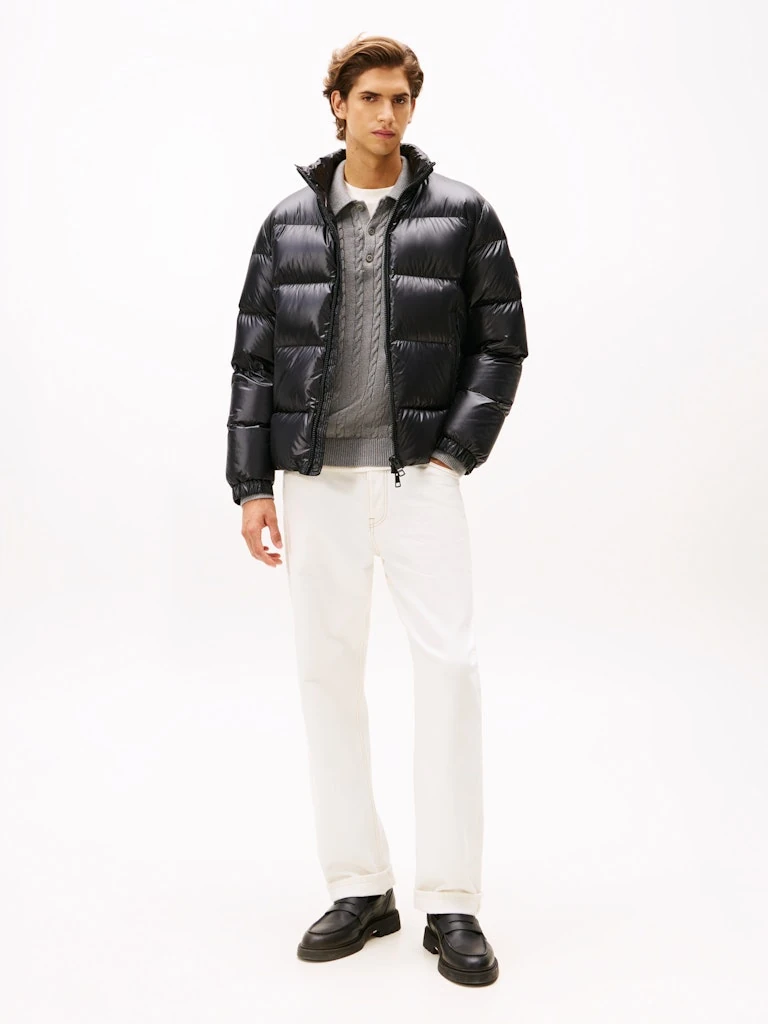 Tommy Hilfiger Erkek Siyah Kaz Tüyü Puffer  Mont