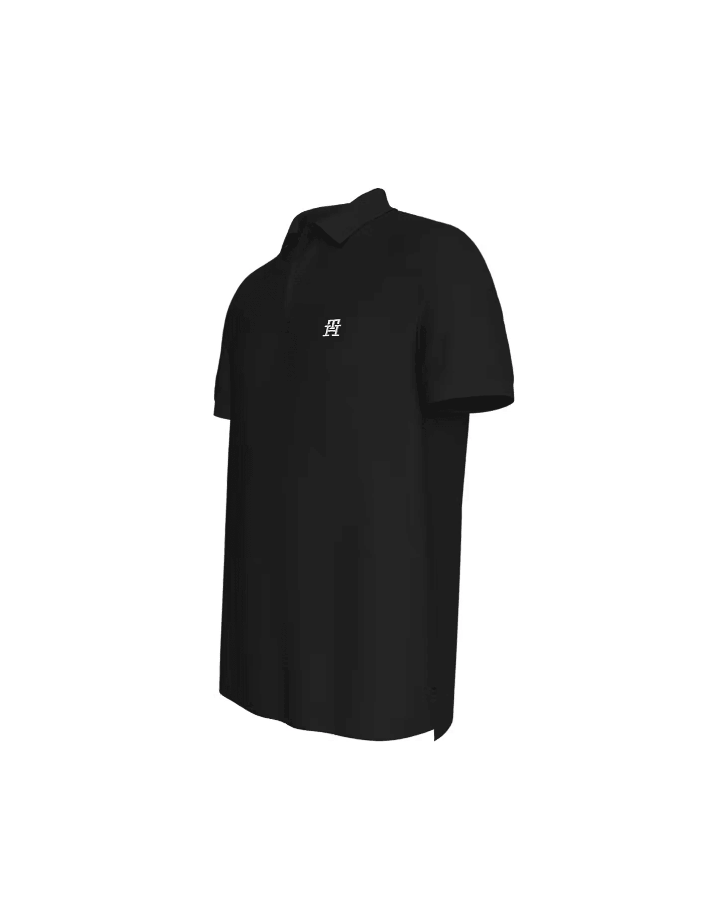 Tommy Hilfiger Organik Pamuk Siyah Erkek Kısa Kollu Düğmeli Polo Yaka T-Shirt