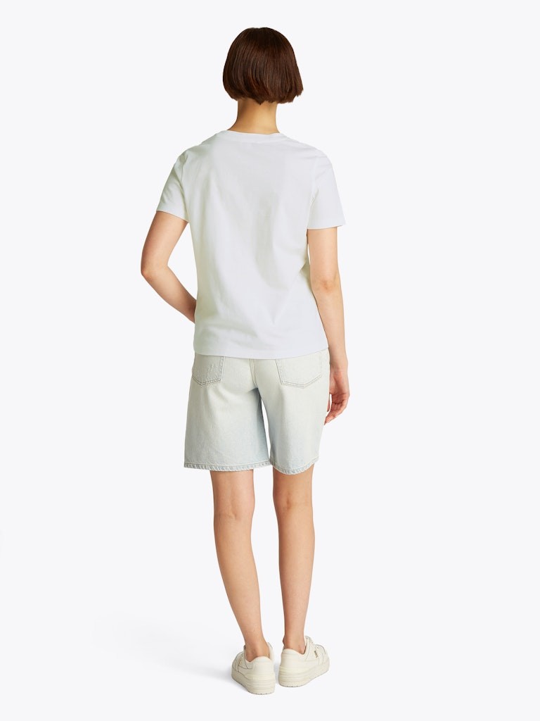 Tommy Hilfiger Rejeneratif Pamuk Beyaz Kadın Kısa Kollu T-Shirt - WW0WW45428YBL