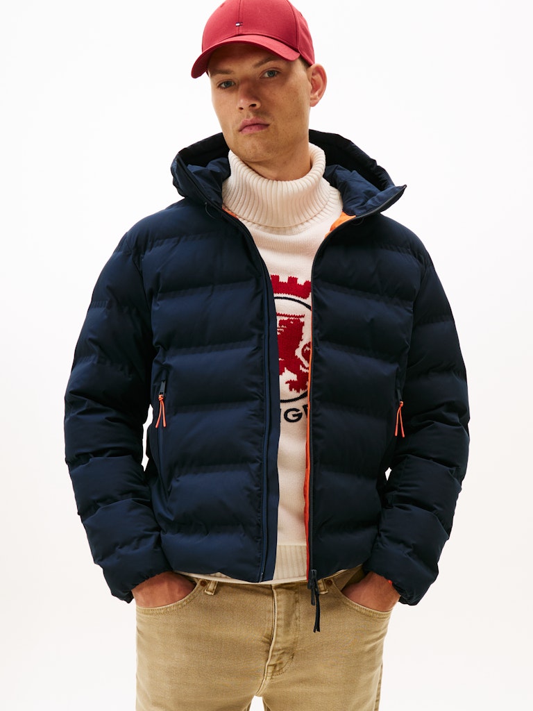 Tommy Hilfiger Erkek Tech Kapşonlu Lacivert Mont