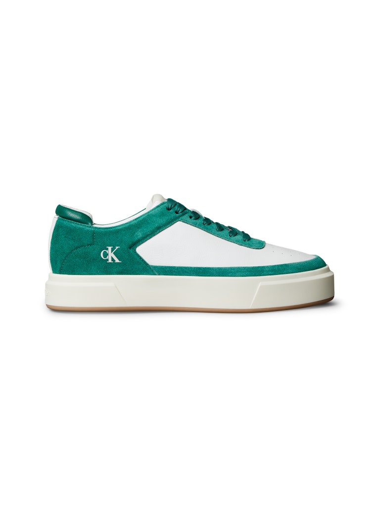 Calvin Klein Erkek Bej Deri Kısa Taban Basket Sneakers