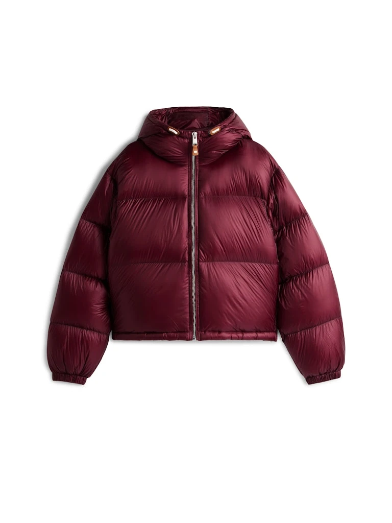 Tommy Hilfiger Kadın Bordo Kaz Tüyü Puffer Mont