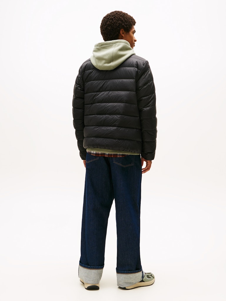 Tommy Hilfiger Erkek Kaz Tüyü Siyah Puffer Mont