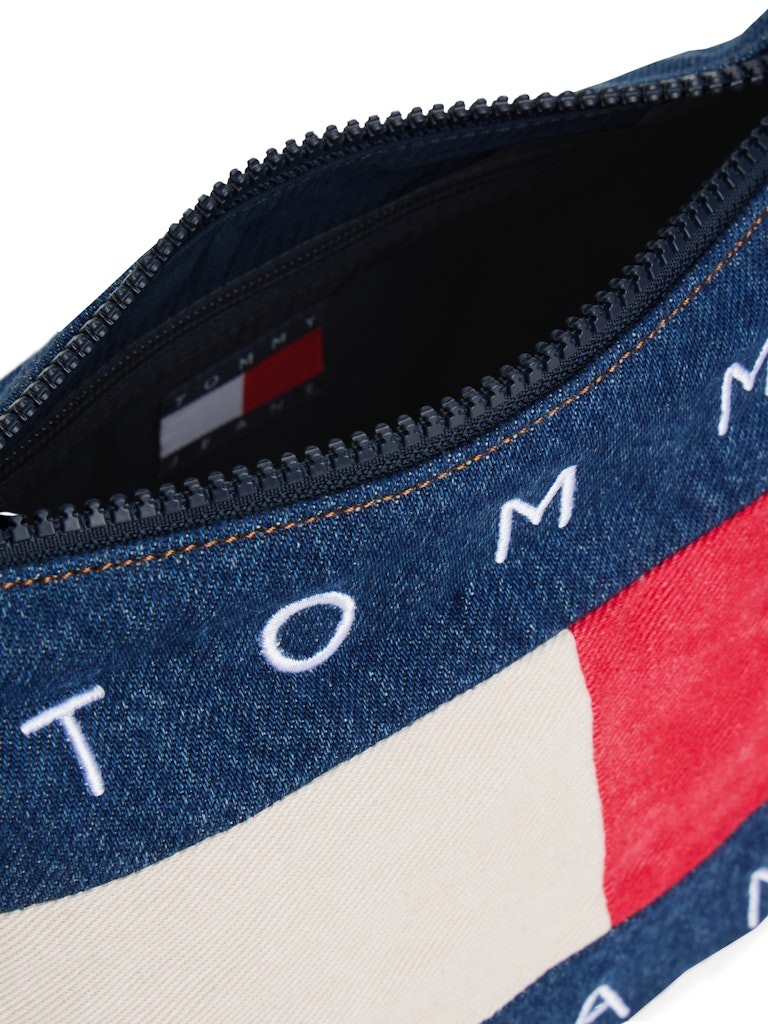Tommy Hilfiger Kadın Mavi Denim Omuz El Çantası