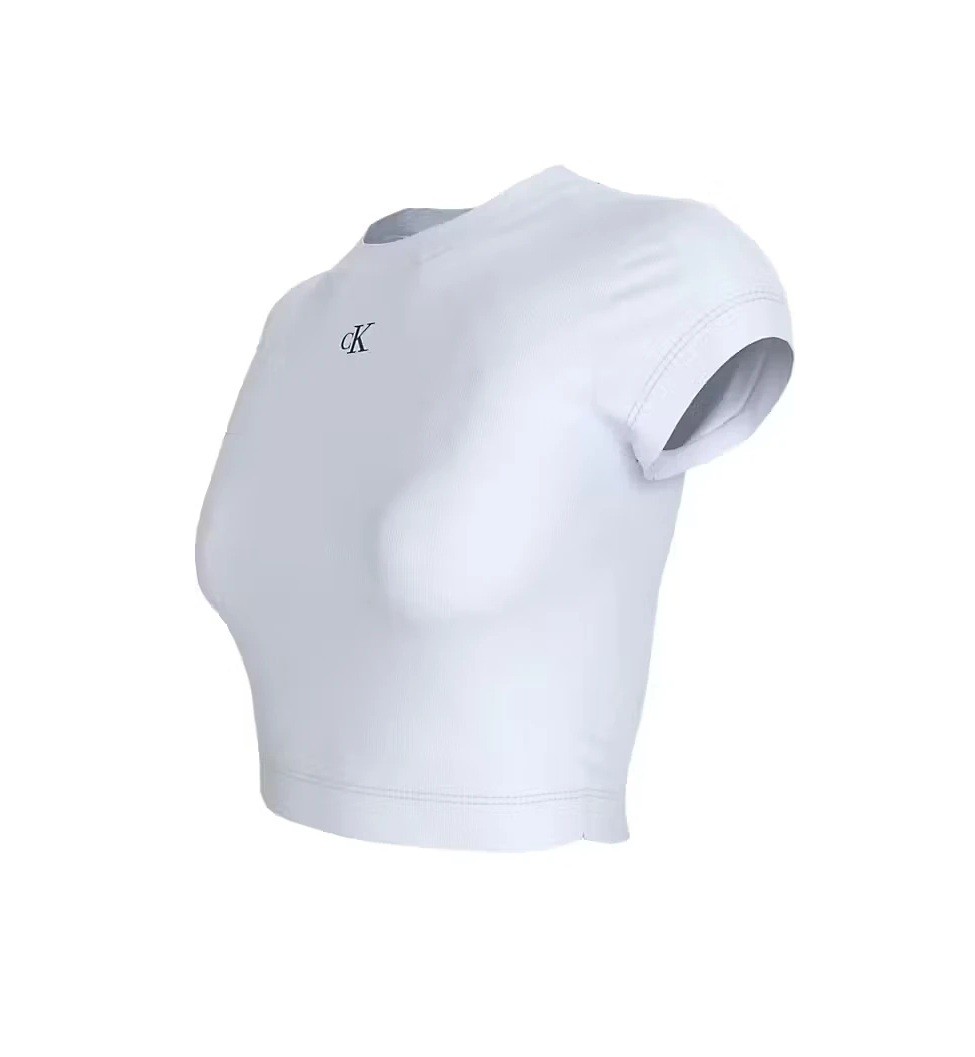 Calvin Klein Kadın Beyaz O Yaka Baby T Shirt