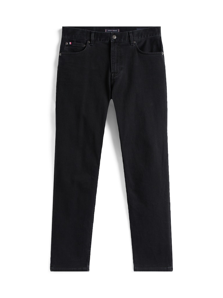 Tommy Hilfiger Erkek Siyah  Düz Kesim Denton Jean Pantolon
