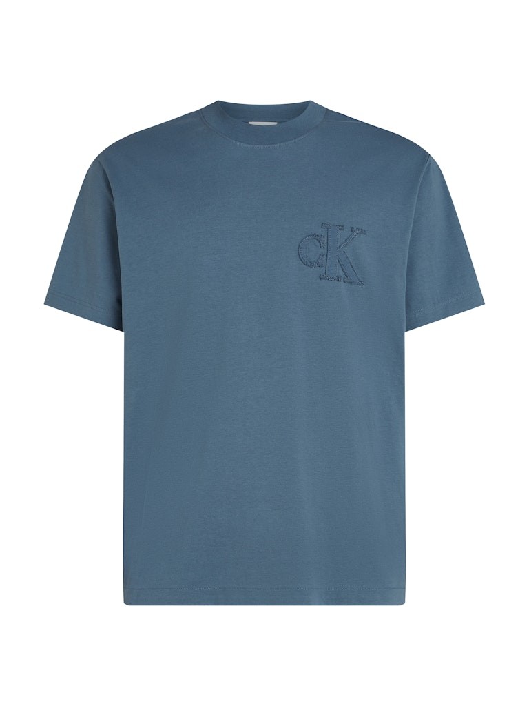 Calvin Klein Rejeneratif Pamuk Mavi Erkek Kısa Kollu T-Shirt - J30J327494CK1