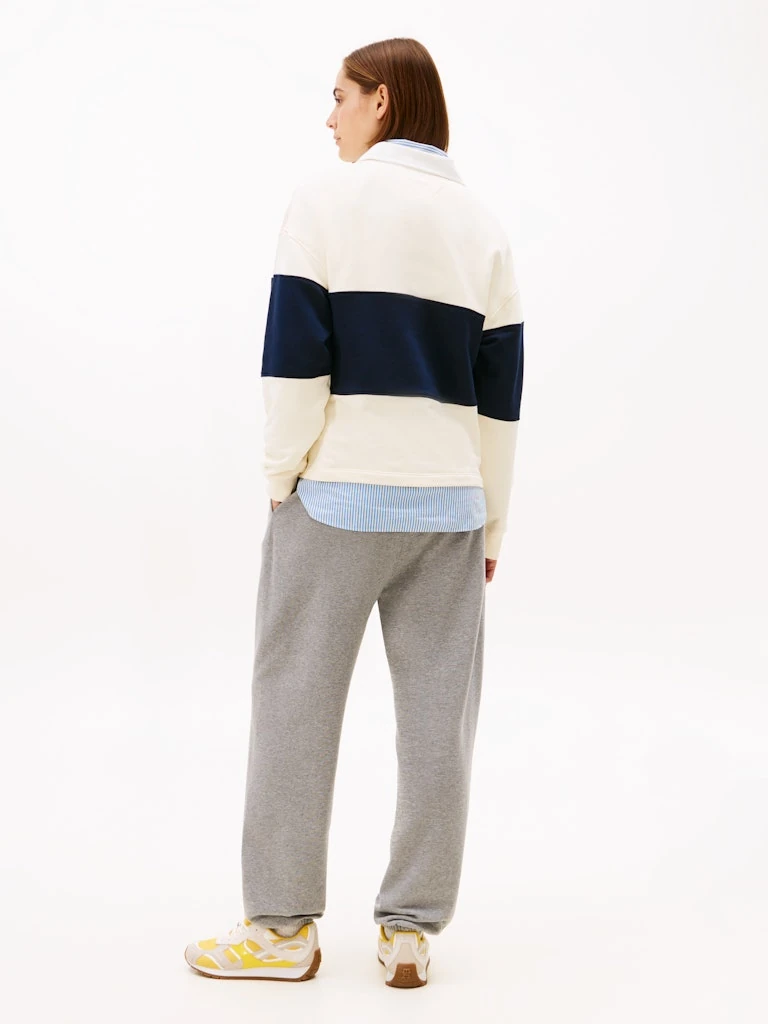 Tommy Hilfiger Kadın Bej Pamuk O Yaka Sweatshirt