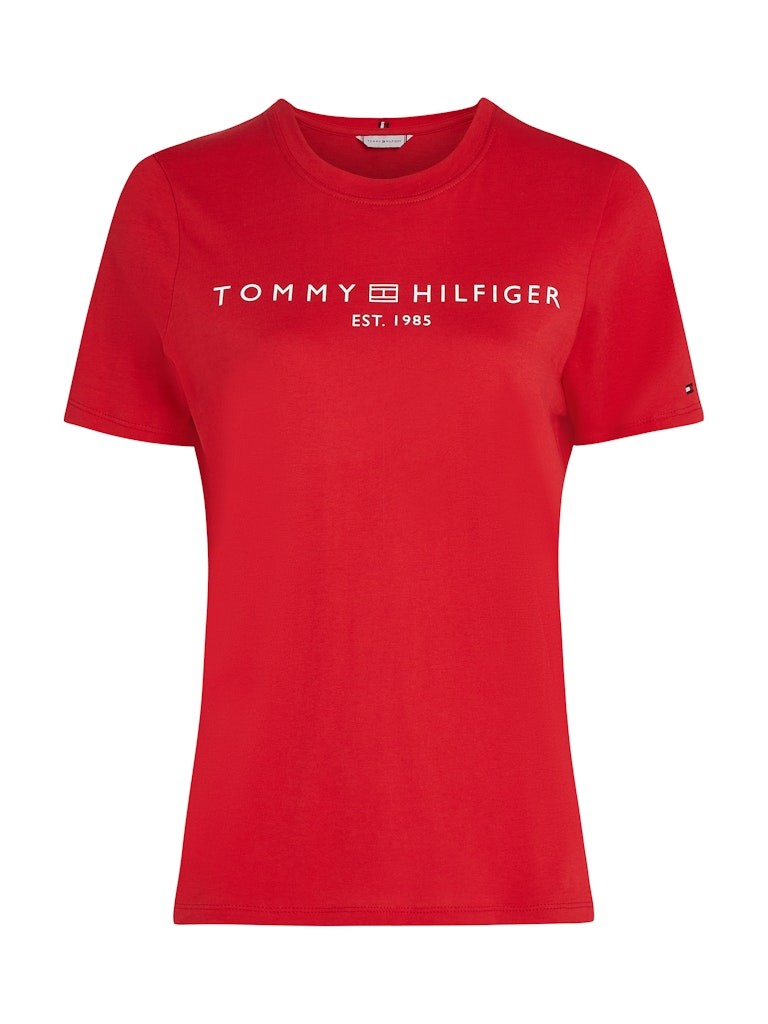 Tommy Hilfiger Rejeneratif Pamuk Kırmızı Kadın Kısa Kollu T-Shirt - WW0WW40276XLG