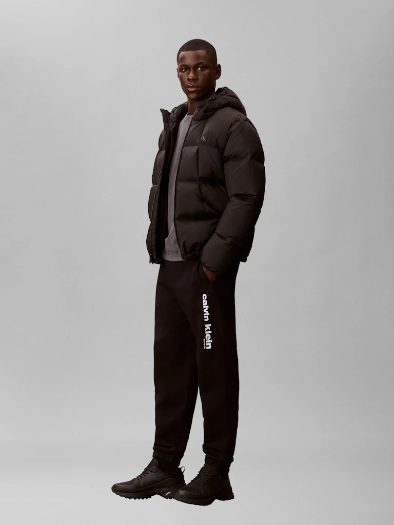 Calvin Klein Erkek Siyah Pamuk Normal Kesim Lastik Paça Eşofman Altı