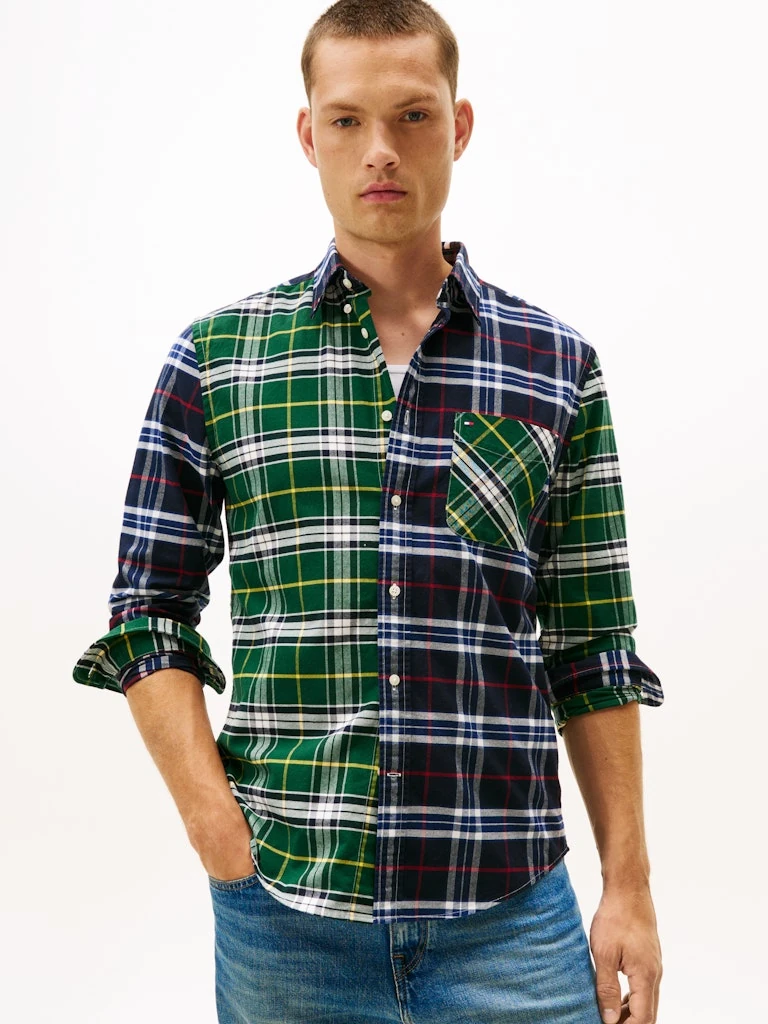 Tommy Hilfiger Erkek Lacivert Oxford Normal Kesim Uzun Kollu Gömlek