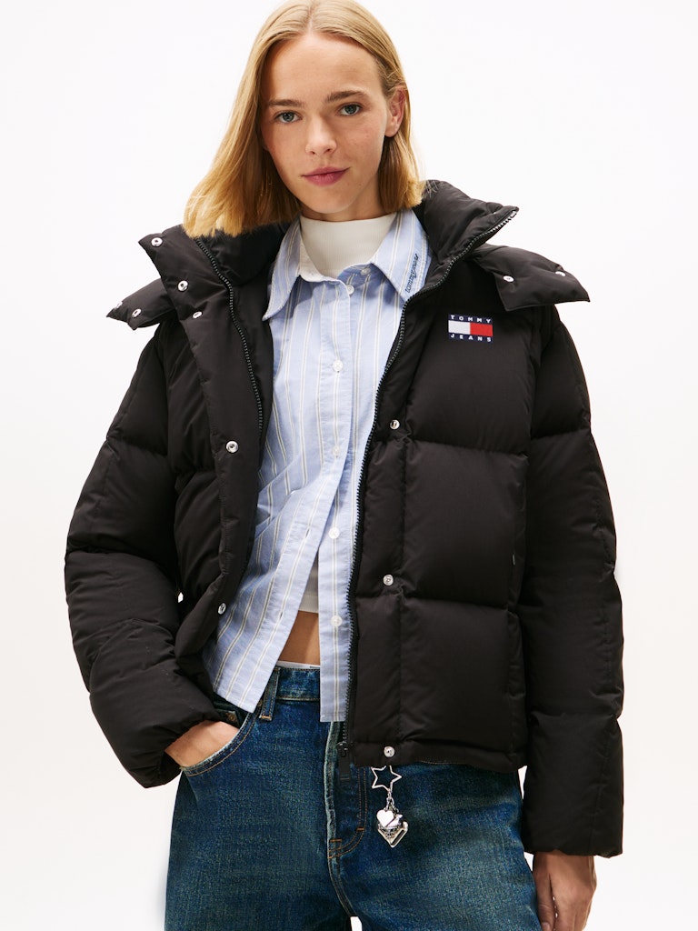 Tommy Hilfiger Kadın Kaz Tüyü Puffer Siyah Mont