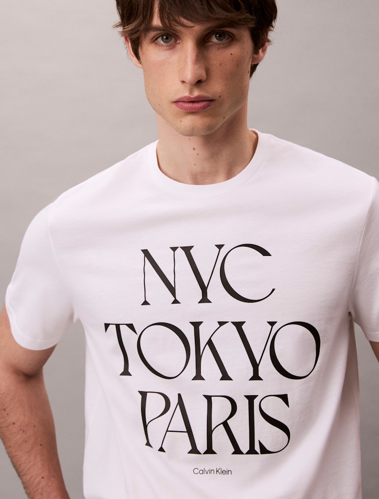 Calvin Klein Erkek Beyaz  O Yaka  T-Shirt