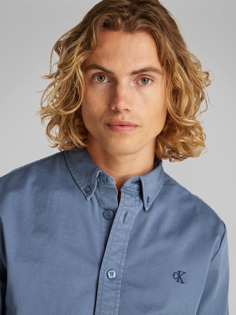 Calvin Klein Pamuk Mavi Erkek Uzun Kollu Gömlek - J30J327292CK1