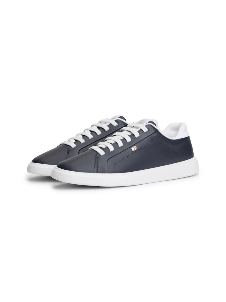 Tommy Hilfiger Kadın Lacivert Deri Kısa Taban Court Sneakers